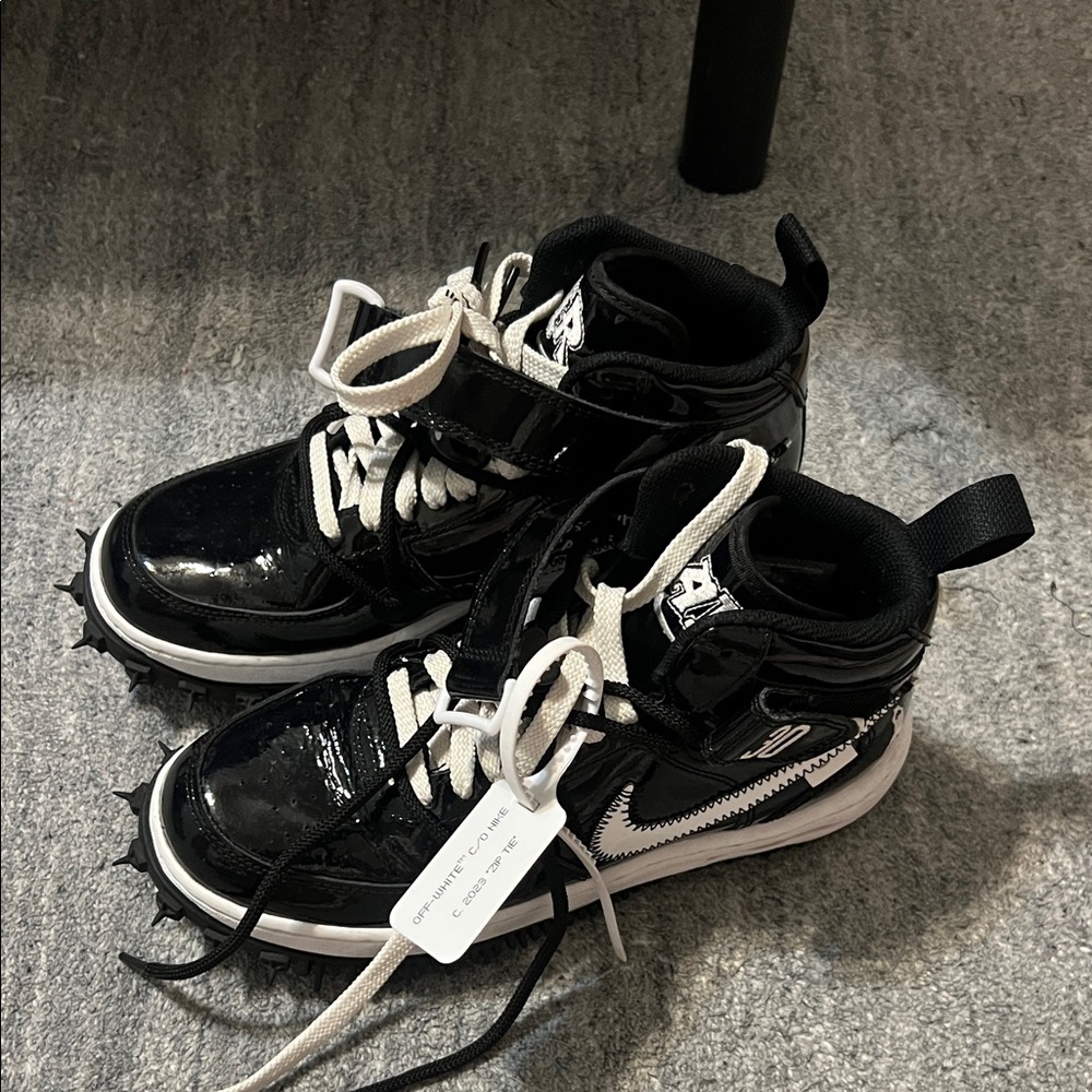 Off-White Kids Black and White High-Top Sneakers